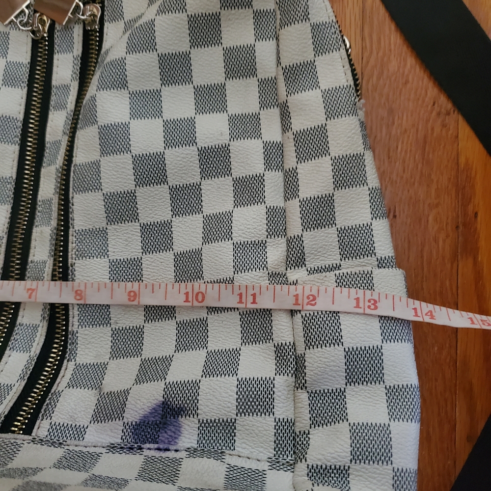 Stylish Checkered Backpack,Shoulder With Pouch He… - image 3